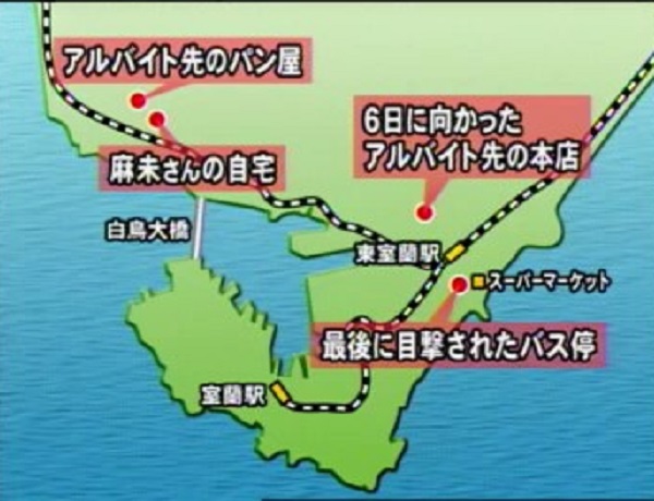 千田さんの足どり（当時の取材に基づく）