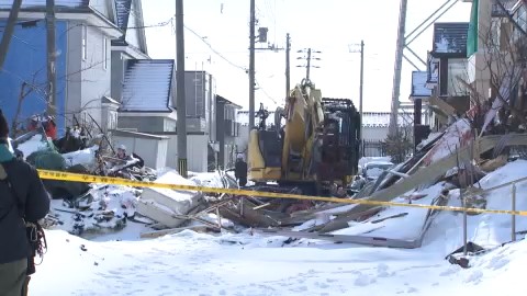 残っていたガレキの撤去作業(3月9日)