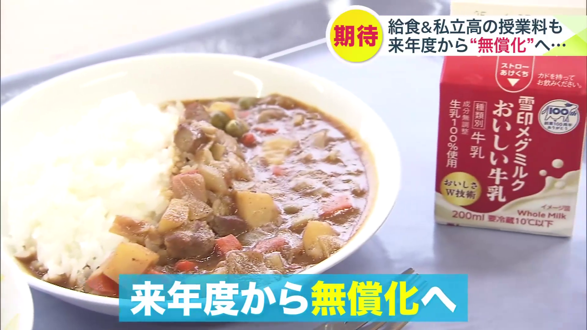 小学校の給食費が2026年度から無償化予定
