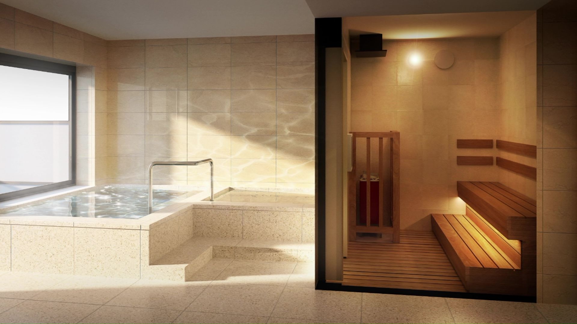 サウナ併設のスパも（提供：エスコン）