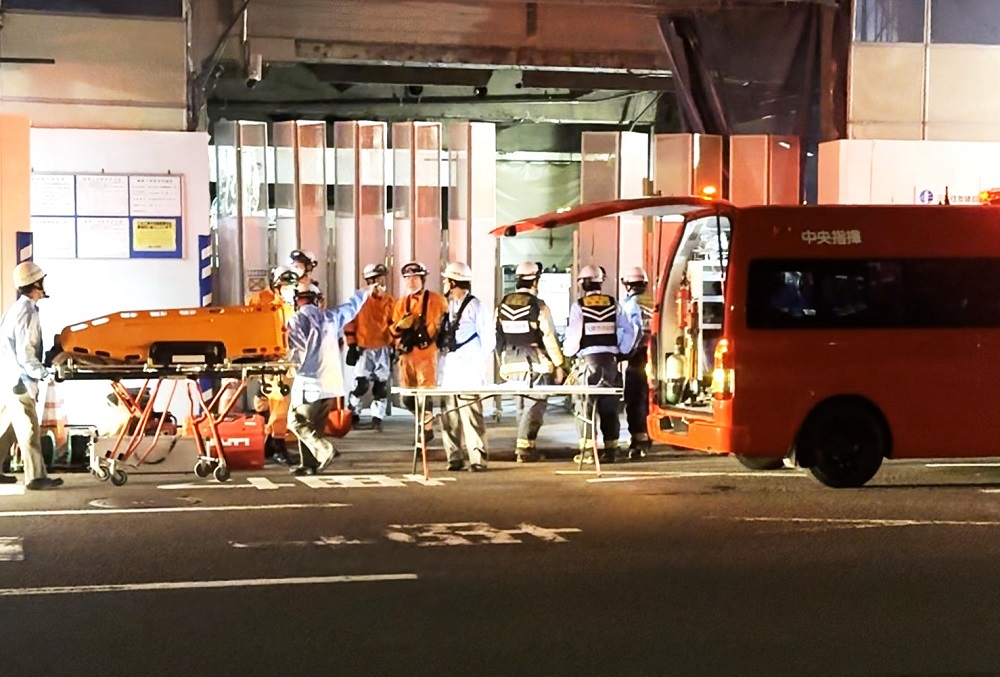 救助出動があった札幌市中央区大通の旧道新ビル解体工事現場