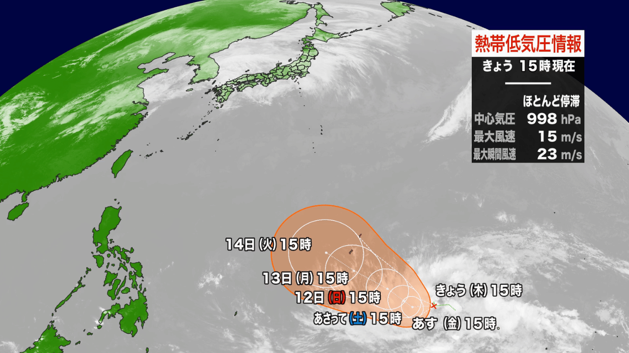 【台風のたまご・最新シミュレーション】日本の南・トラック諸島近海で中心気圧は998hPa“熱帯低気圧”が発生…今後「台風」に発達する見込み_日本への影響は？