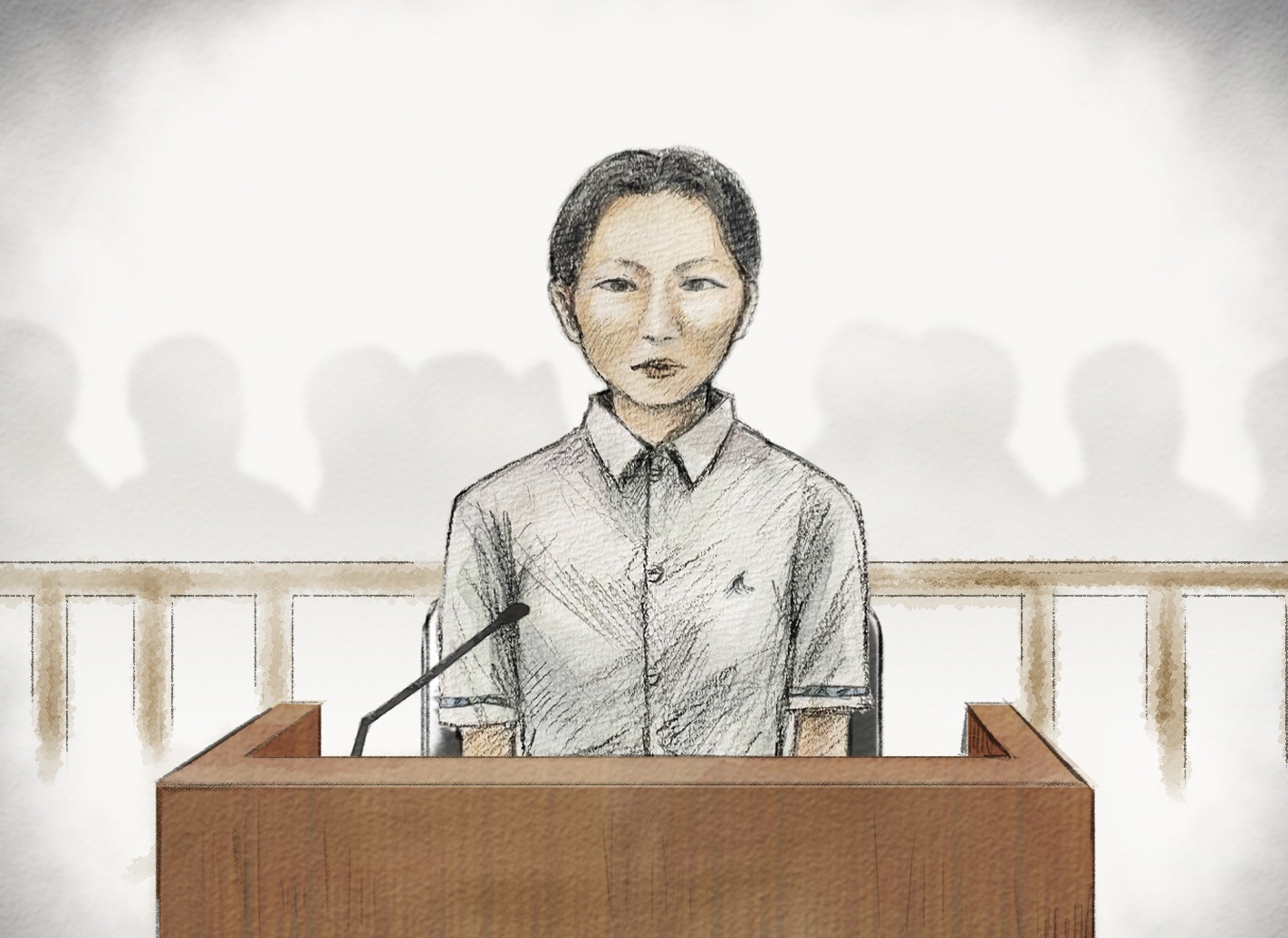 廷内の内田梨瑚被告